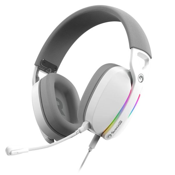 MARVO Pulz 70S vezetékes fejhallgató - fehér - RGB világítás (HG9086 WH)